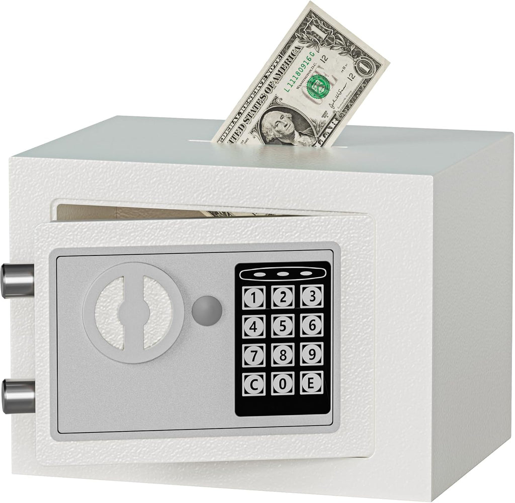 Grimtron Small Safe Box with Slot (White)