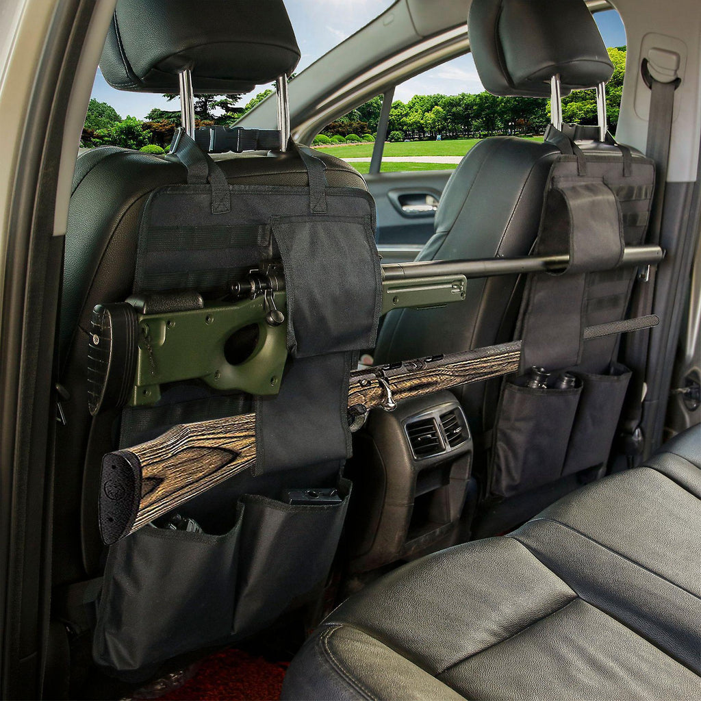 2PCS) Tactical Car Seat Back Organizer Molle Backseat Gun Rack