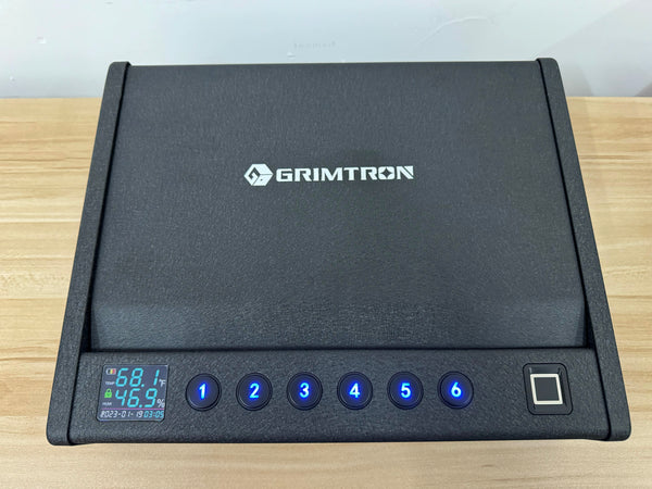 Grimtron Biometric LCD Display Screen Safe Box