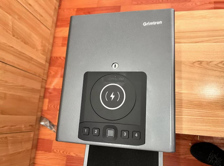 Grimtron Small Slim Desk Drawer Security Safe with Programmable Finger